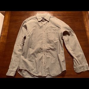 Used J. Crew olive green button up with patches.